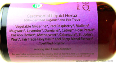 Moon Bear Blend Liquid Herbz Ingredients